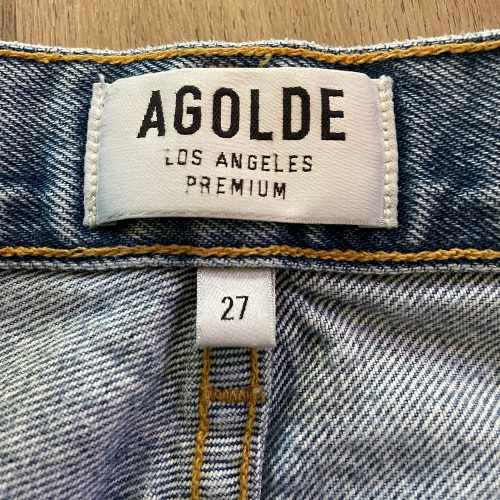 Agolde Light Blue High-Rise Straight Jeans - Picture 2 of 5
